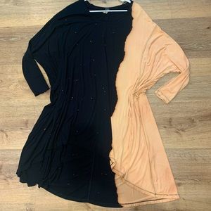 Free people asymmetrical acid wash tie dye long top